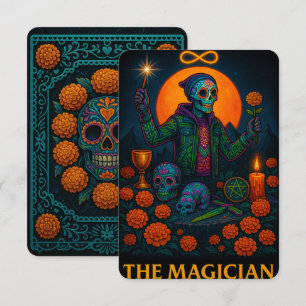 Neon Dia de los Muertos La carte de Tarot Magicien