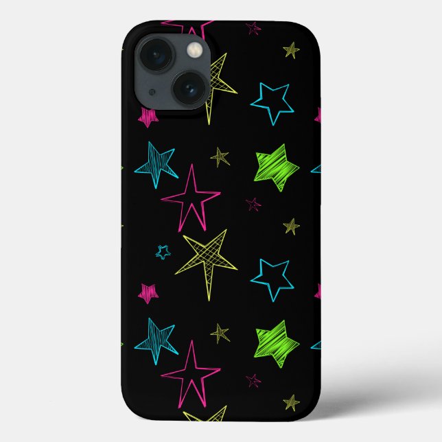 Neon Doodle Stars coque ipad (Verso)