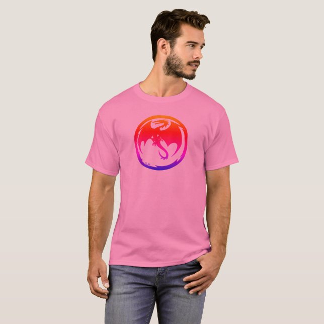 Neon Dragon men pink T-shirt (Devant entier)