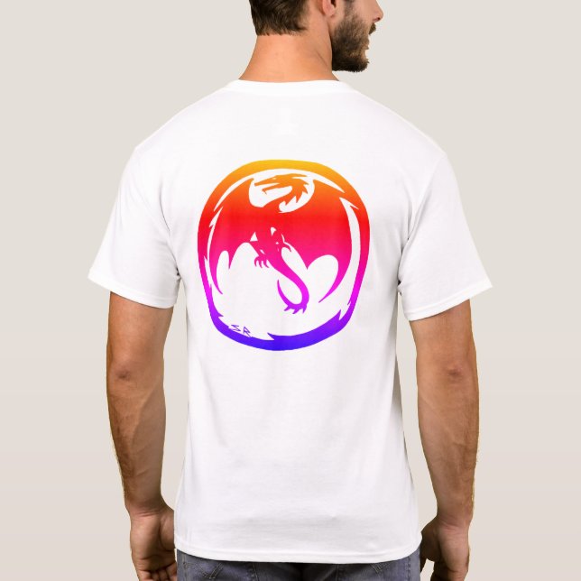 Neon Dragon men white T-shirt back (Dos)