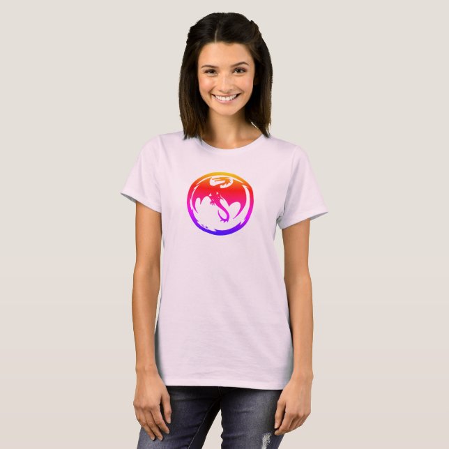 Neon Dragon women pale pink T-shirt (Devant entier)