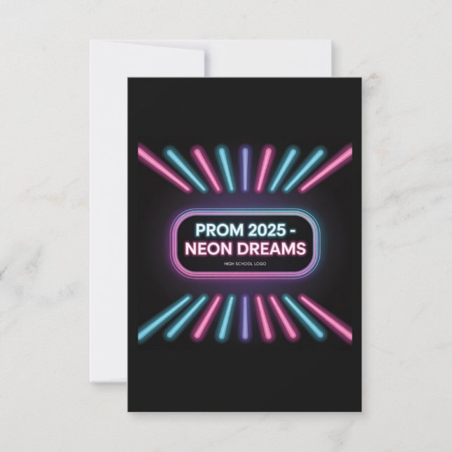 Neon Dreams - Audacieux Prom Moderne Invitation (Devant)