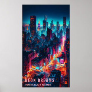 Neon Dreams - Poster de nuit