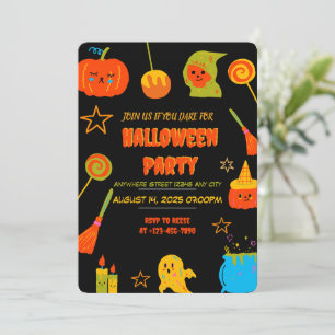 Neon Éffrayant Halloween Party Invitation