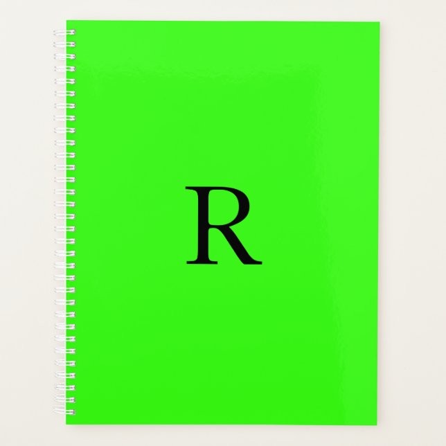 Neon Fluorescent Vert Nom Monograms Cadeau Favoris (Devant)