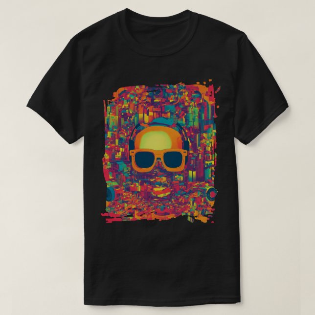 "Neon Glitch Vibes" T-Shirt d'Art Abstrait –  (Design devant)