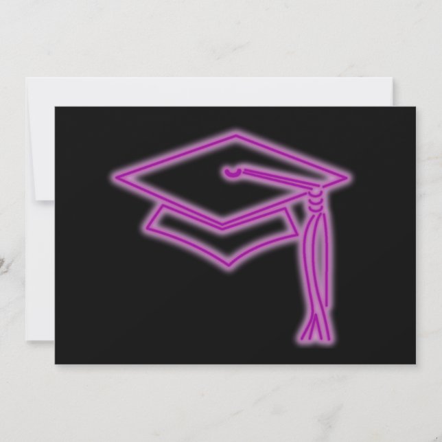 Neon Grad Casquette Purple Invitation (Devant)