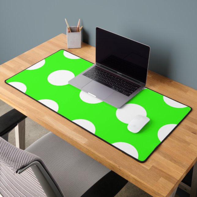Neon Green Blanc Grand Pois (Bureau 2)
