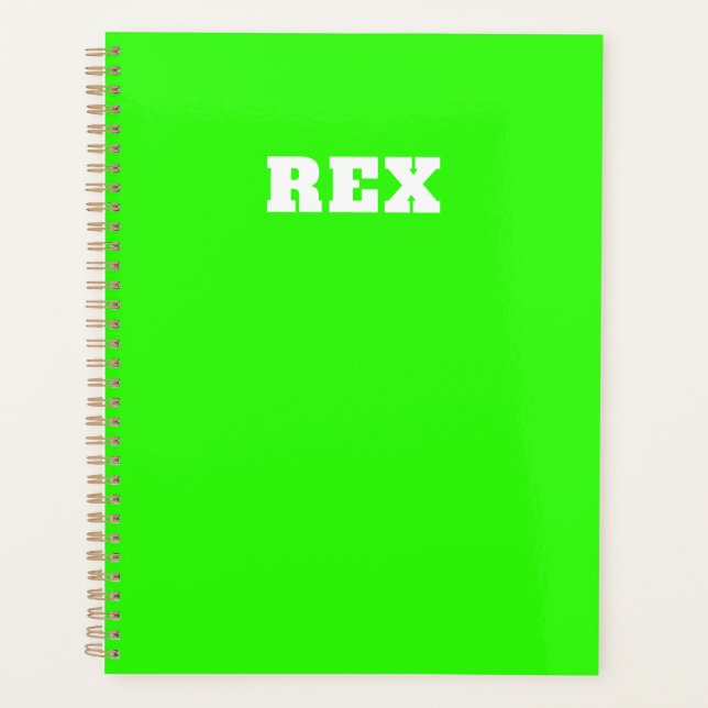 Neon Green et White Nom moderne Animaux de compagn (Devant)