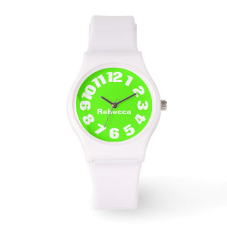 Neon Green montre féminine personnalisée