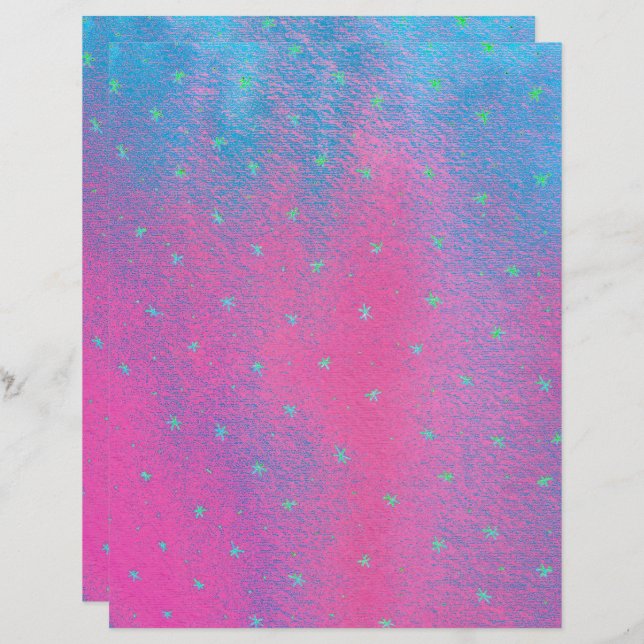 Neon Green Stars Parties scintillant rose bleu Loo (Devant / Derrière)