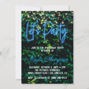 Neon Green Wall Invitation fêtée