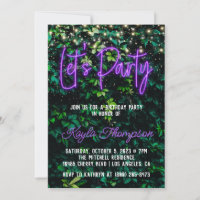 Neon Green Wall Invitation fêtée