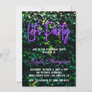Neon Green Wall Invitation fêtée