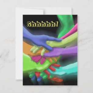 NEON HANGS STACKED SURPRISE SHHH PARTY INVITATION