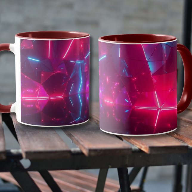 Neon Imaginaire géométrique Mug (Créateur téléchargé)