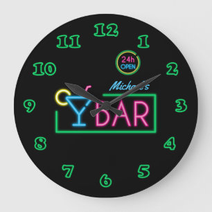 Neon Light Home Bar Horloge