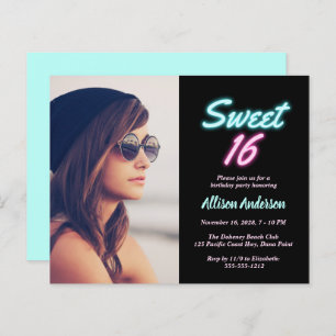 Neon Lights Photo Budget Sweet 16 Anniversaire Fêt