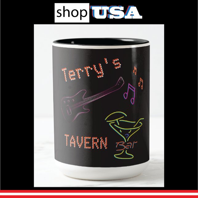 Neon Mancave Mug 🍺 Faux Tavern Club personnalisé (Créateur téléchargé)