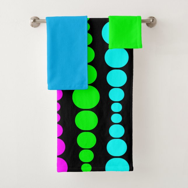 Neon Modern Rectangles Ensemble de serviettes de b (En situation)