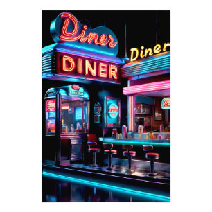 "Neon Nostalgia : Poster Vintage des lumières du d