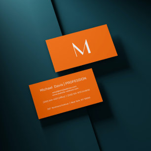 néon orange - ajouter le carte de visite monogramm