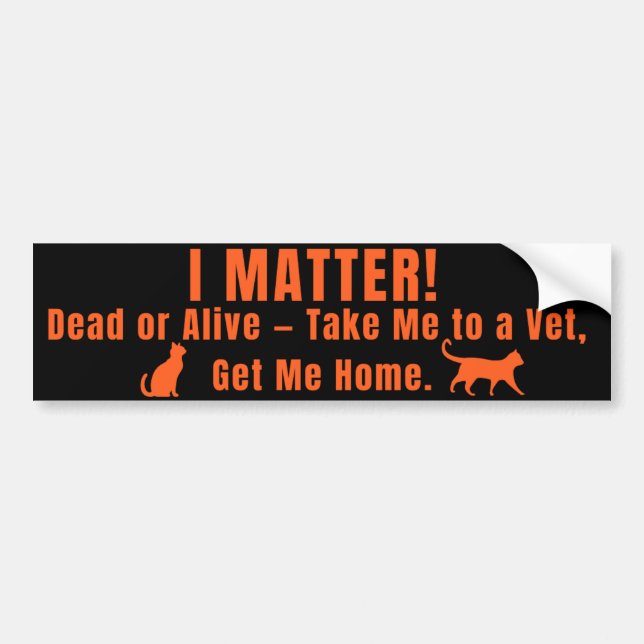 Neon Orange "I Matter" Bumper Sticker (Devant)