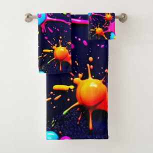 Neon Paint Splatter Art Abstrait