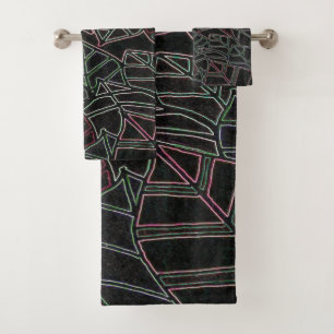 Neon Palm Feuille Pop Art sur le noir