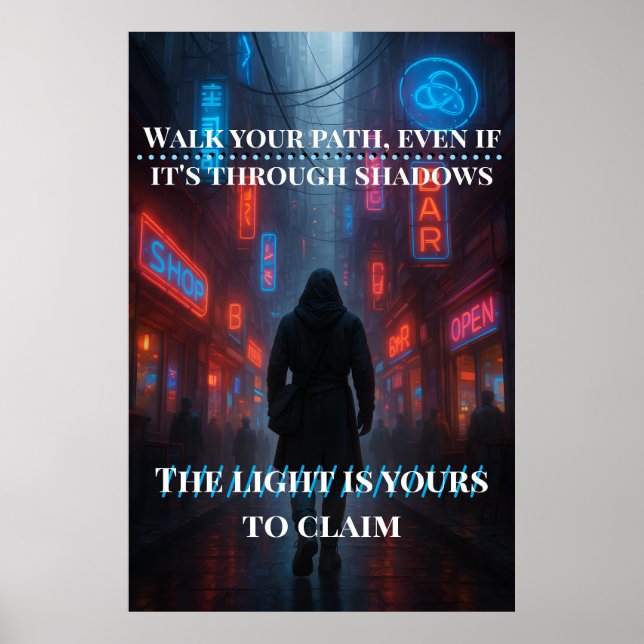 Neon Path - Poster de l'allée Cyberpunk (Devant)