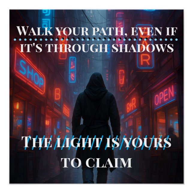 Neon Path - Poster de l'allée Cyberpunk (Devant)