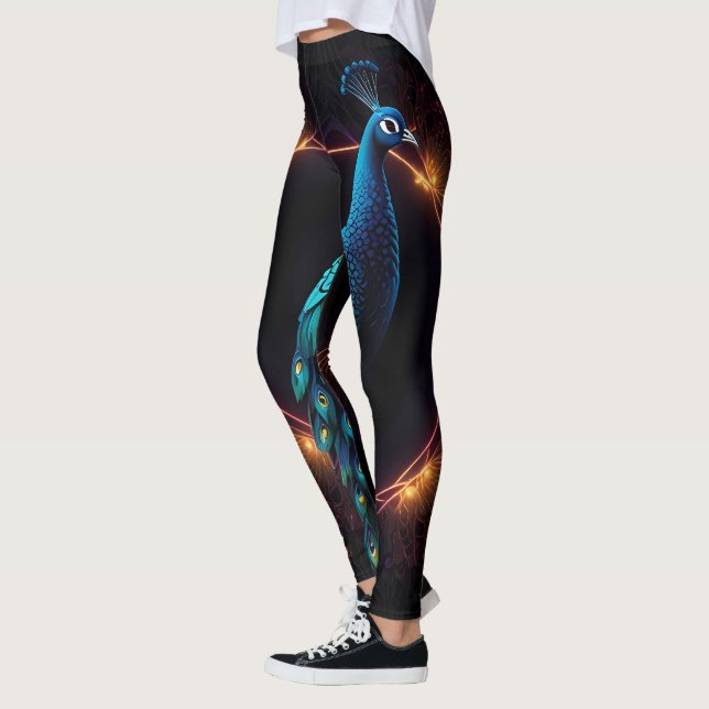 Neon Peacock Élégance Leggings (Gauche)