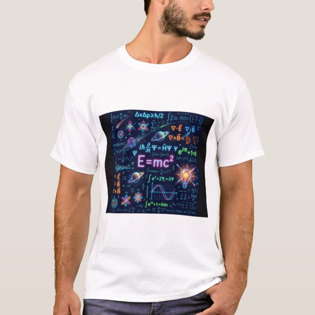 Neon Physics & Math Equations T-Shirt | Science ST (Devant)