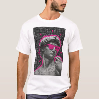 Neon Pink David Statuesque Graphic T-Shirt