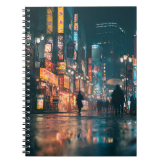Neon Rain Alley Night Lights Carnet