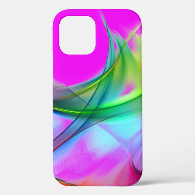 Neon Rainbow Abstract Design Coque-Mate coque ipho (Verso)