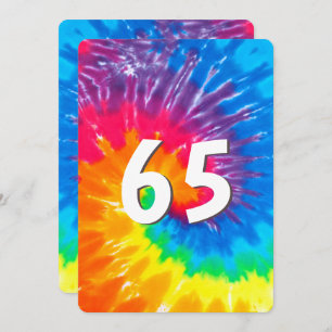 Neon Rainbow Tie Dye 65e Anniversaire Invitation