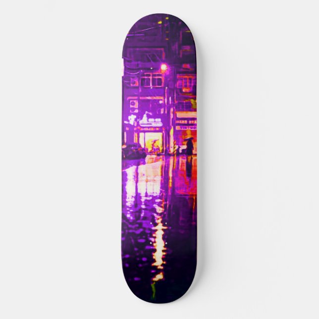 Neon Rainey Street Skateboard Deck (Recto)