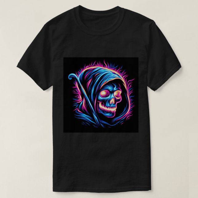 Neon Reaper Glow - T-shirt crâne (Design devant)