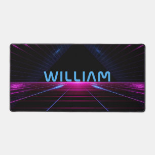 Neon Rose Black 80s Retro Futuristic 3D Gamer Cade