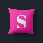 Neon rose initial Monogramme Coussin extérieur<br><div class="desc">Coussin extérieur Monogrammé Neon Pink Initial. Coussin extérieure décorative avec une seule initiale. Personnalisez rapidement et facilement.</div>