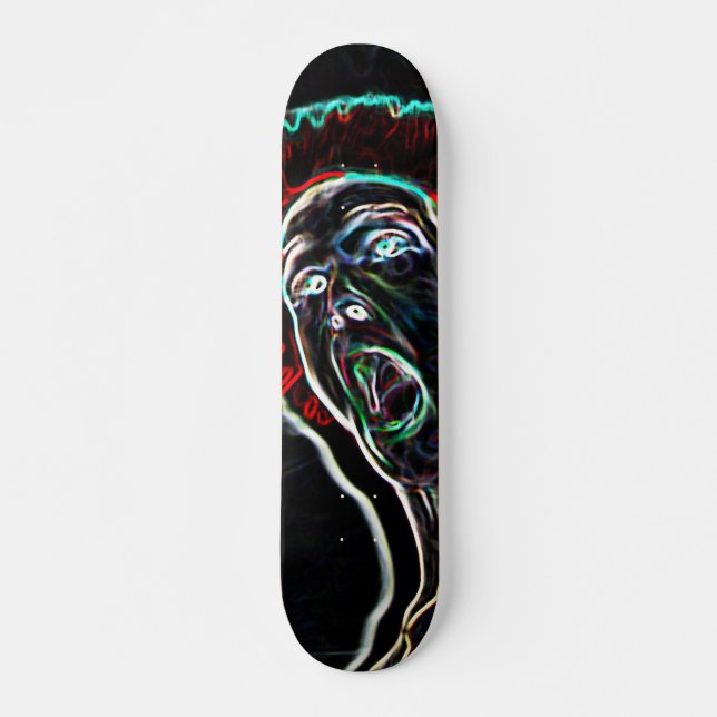 Neon Scream Face skateboard (Devant)