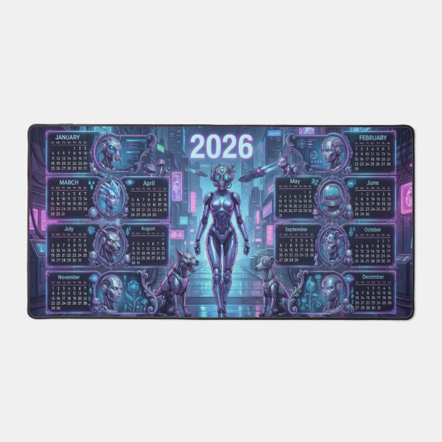 Neon Sentinel 2026 – Android Cyberpunk et Robo-Ani (Recto)