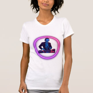 Neon Skeleton DJ – T-shirt Spooky Party Beats 🎧✨