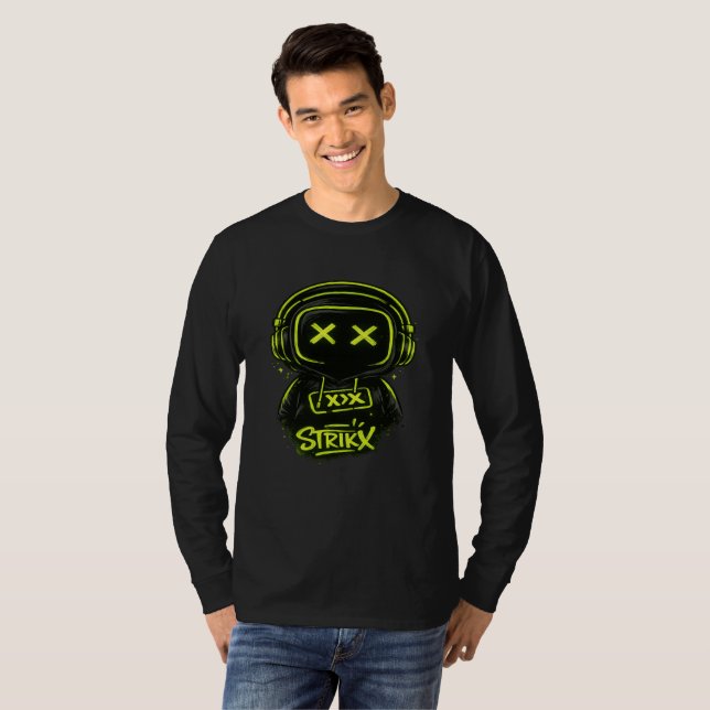 Neon Skull Gamer Graphic Long Sleeve T-Shirt  (Devant entier)