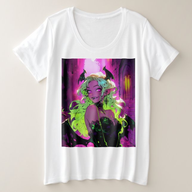 Neon Succubus Demon Anime Girl (Design devant)