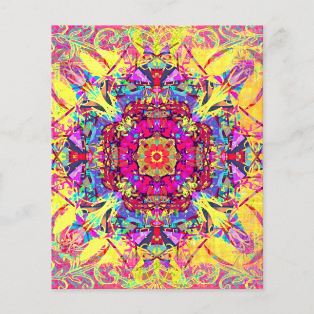 Neon Summer Boho Mandala Scrapbook Paper (Devant)