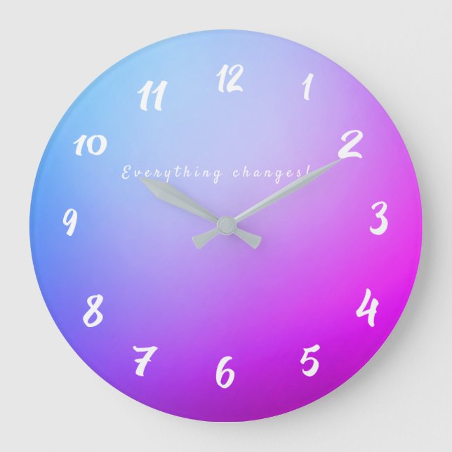 Neon Time Change Tout Décor Horloge Ronde (Recto)