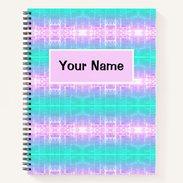 Neon Turquoise violet Carnet spiral électrique (Devant)