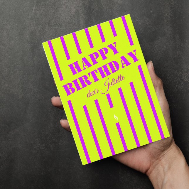 Neon vert lilac heureux anniversaire voiture de vo (Créateur téléchargé)